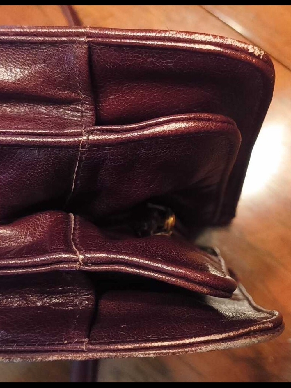 Vintage Burgundy Leather And Calf Hair Purse - Picture 12 of 16